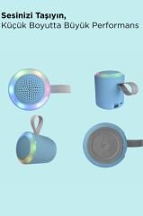 Bluetooth Hoparlör SD USB Destekli Taşınabilir Speaker D24 Mavi