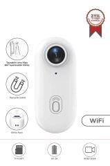 Aksiyon Kamerası 4K Manyetik Giyilebilir Geniş Açılı Klips Tasarımlı Motorsiklet Kamerası CMR34 Beyaz