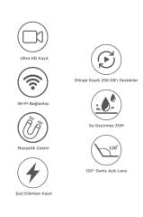 Aksiyon Kamerası 1080 P Manyetik Giyilebilir Geniş Açılı Klips Tasarımlı Kamera CMR34 Beyaz