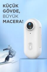 Aksiyon Kamerası 1080 P Manyetik Giyilebilir Geniş Açılı Klips Tasarımlı Kamera CMR34 Beyaz