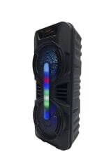 Torima Siyah GTS-1702 Taşınabilir Bluetooth Mikrofonlu RGB Işıklı  Hoparlör