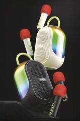 Bluetooth Hoparlör Çift Mikrofonlu Kablosuz Parti Speaker D52 Beyaz