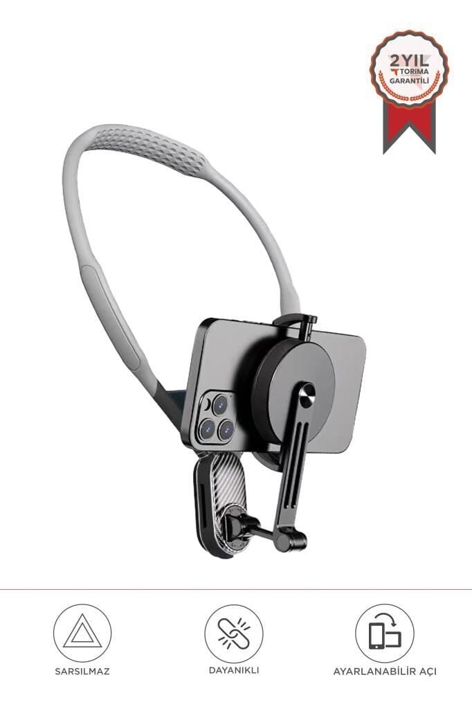 Telefon Tutucu Boyuna Asılabilen Manyetik Tutucu JX058 Gri
