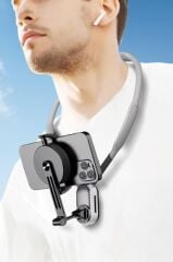 Telefon Tutucu Boyuna Asılabilen Manyetik Tutucu JX058 Gri