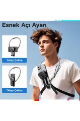 Telefon Tutucu Boyuna Asılabilen Manyetik Tutucu JX058 Gri