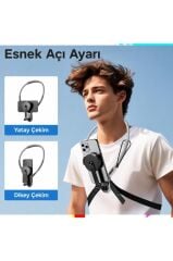 Telefon Tutucu Boyuna Asılabilen Manyetik Tutucu JX058 Gri