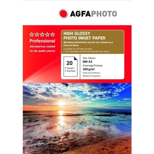 Agfa Photo İnkjet Kağıt A3 Glossy(Parlak)