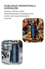 Bluetooth Hoparlör Rgb Işıklı Mikrofonlu Taşınabilir Parti Speaker GTS-1926 Siyah