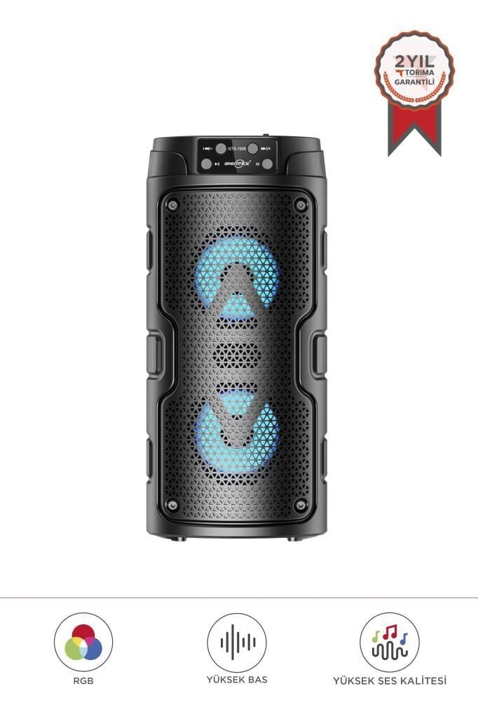 Torima GTS-1926 Siyah Mikrofonlu RGB Ledli Taşınabilir Bluetooth Hoparlör Parti Speaker