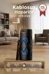 Bluetooth Hoparlör Mikrofonlu Rgb Işıklı Taşınabilir Parti Speaker GTS-2129 Siyah