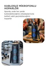 Bluetooth Hoparlör Mikrofonlu Rgb Işıklı Taşınabilir Parti Speaker GTS-2129 Siyah