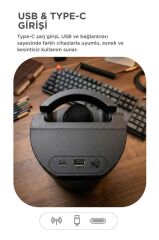 Bluetooth Hoparlör Mikrofonlu Rgb Işıklı Taşınabilir Parti Speaker GTS-2129 Siyah