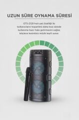 Bluetooth Hoparlör Mikrofonlu Rgb Işıklı Taşınabilir Parti Speaker GTS-2129 Siyah