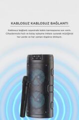 Bluetooth Hoparlör Mikrofonlu Rgb Işıklı Taşınabilir Parti Speaker GTS-2129 Siyah