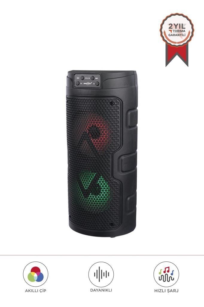 Torima GTS-2129 Siyah Mikrofonlu RGB Ledli Taşınabilir Bluetooth Hoparlör Parti Speaker