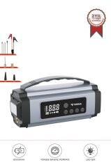 Araç Hava Kompresörü Akü Takviyeli Marş Özellikli Dijital Ekranlı Işıklı Taşınabilir Kompresör APS01