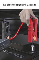 Araç Hava Kompresörü Akü Takviyeli Marş Özellikli Dijital Ekranlı Işıklı Taşınabilir Oto Kompresörü APS01