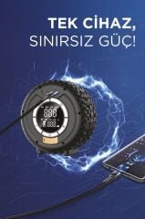 Torima APS-03 Taşınabilir Araç Akü Takviyeli Powerbank Destekli Işıklı Oto Hava Kompresörü
