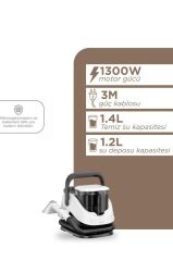 Buharlı Temizleyici Halı ve Koltuk Yıkama Cam Zemin Mutfak Temizleme Buhar Makinesi TCC01 Siyah