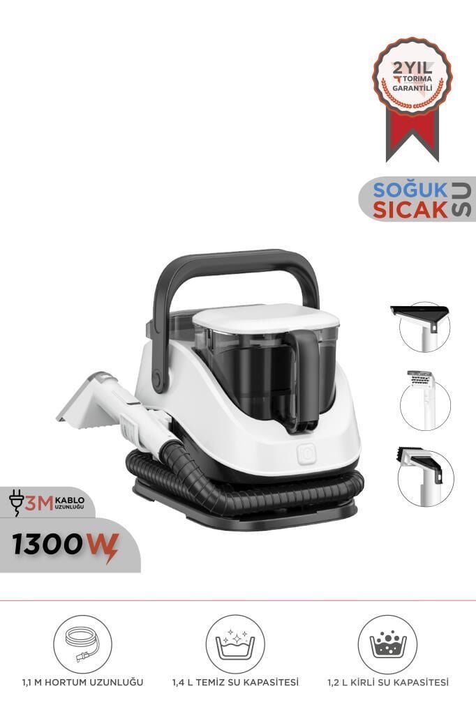 Torima TCC-01 Siyah Buharlı Koltuk ve Halı Yıkama Makinesi Leke Çıkartma Makinesi