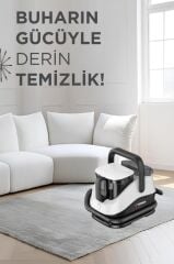 Buharlı Temizleyici Halı ve Koltuk Yıkama Cam Zemin Mutfak Temizleme Buhar Makinesi TCC01 Siyah