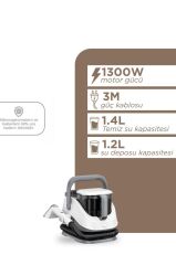 Buharlı Temizleyici Halı ve Koltuk Yıkama Cam Zemin Mutfak Temizleme Buhar Makinesi TCC01 Gri