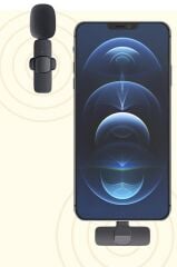 Yaka Mikrofonu Type-C Lightning Dönüştürücülü 2 Adet Kablosuz Mikrofon K9