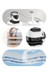 Buharlı Temizleyici Halı ve Koltuk Yıkama Cam Zemin Mutfak Temizleme Buhar Makinesi TCC01 Gri