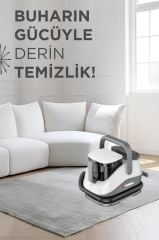 Buharlı Temizleyici Halı ve Koltuk Yıkama Cam Zemin Mutfak Temizleme Buhar Makinesi TCC01 Gri