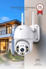Güvenlik Kamerası 360 Derece Dönebilen Wifi Akıllı Ip Dış Mekan Kamerası CMR12 Beyaz