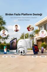 Güvenlik Kamerası 360 Derece Dönebilen Wifi Akıllı Ip Dış Mekan Kamerası CMR12 Beyaz