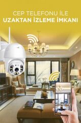 Güvenlik Kamerası 360 Derece Dönebilen Wifi Akıllı Ip Dış Mekan Kamerası CMR12 Beyaz