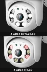 Torima CMR-12 Beyaz 360° Görüş Hareketli Wi-Fi Akıllı IP Güvenlik Kamerası Dış Mekan Kamerası