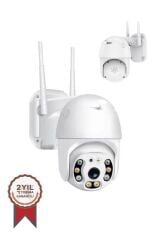 Güvenlik Kamerası 360 Derece Dönebilen Wifi Akıllı Ip Dış Mekan Kamerası CMR12 Beyaz