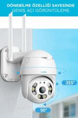 Güvenlik Kamerası 360 Derece Dönebilen Wifi Akıllı Ip Dış Mekan Kamerası CMR12 Beyaz