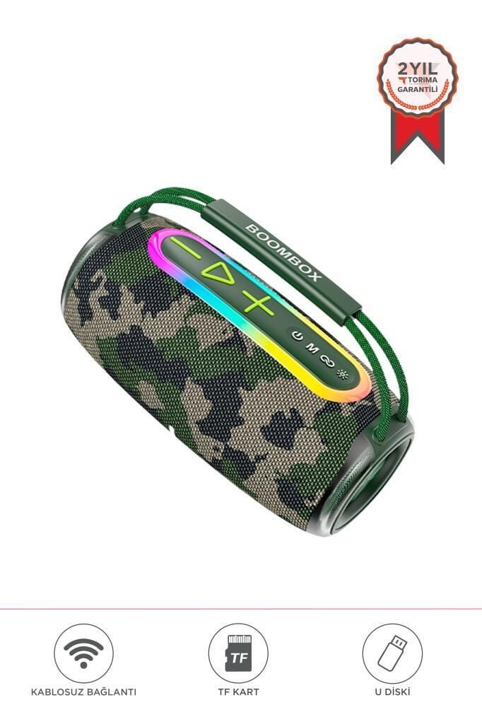 Torima BOOMBOX680 Yeşil Kamuflaj IPX6 Kablosuz 30W Bluetooth Hoparlör Speaker