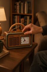 Bluetooth Hoparlör Nostaljik Radyo Kablosuz Speaker D60 Kırmızı