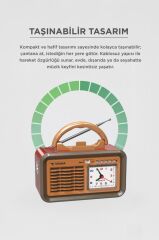 Bluetooth Hoparlör Nostaljik Radyo Kablosuz Speaker D60 Kırmızı