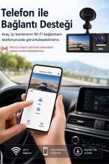 Araç İçi Kamera Gece Görüşlü LCD Ekranlı 1080P 3 Kameralı Araç Kamerası TA01 Siyah