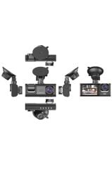 Araç İçi Kamera Gece Görüşlü LCD Ekranlı 1080P 3 Kameralı Araç Kamerası TA01 Siyah