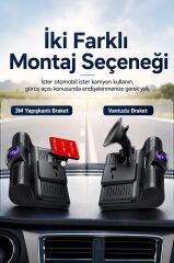Araç İçi Kamera Gece Görüşlü 1080P G Sensörlü 3 Kameralı Geri Görüş Kamerası TA02 Siyah
