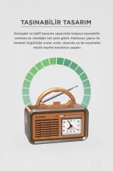 Bluetooth Hoparlör Nostaljik Radyo Kablosuz Speaker D60 Ahşap