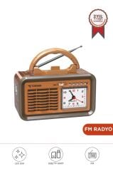 Bluetooth Hoparlör Nostaljik Radyo Kablosuz Speaker D60 Ahşap
