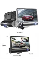 Torima TA-02 Siyah 1080p Araç içi 3 Kameralı Gece Görüşlü G-sensör Geri Görüş Kameralı Araç Kamerası