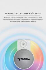 Bluetooth Hoparlör Rgb Işıklı Kablosuz Speaker D65 Beyaz