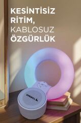 Torima D65 Beyaz RGB Işıklı Kablosuz Bluetooth Hoparlör