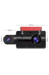 Torima TA-03 Siyah 1296p Araç içi 2 Kameralı Lcd Ekranlı Gece Görüşlü , G-sensörlü  Yol Kayıt Araç Kamerası