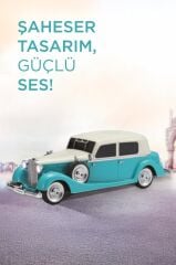 Torima D55 Turkuaz Retro Araba Tasarımlı Bluetooth Hoparlör  2x5W  FM + USB + TF Kart