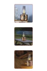 Bluetooth Hoparlör Vintage Gaz Lambası Işıklı Şarjlı Speaker D53 Ahşap