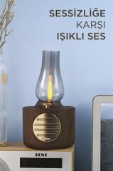 Bluetooth Hoparlör Vintage Gaz Lambası Işıklı Şarjlı Speaker D53 Ahşap